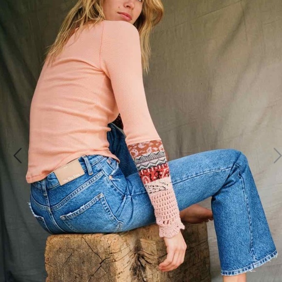 Free People “In The Mix Cuff Top” S - Picture 3 of 6